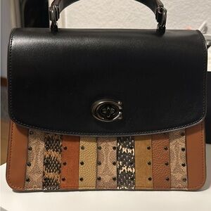 Elegant Black and Brown Coach Women's Bag